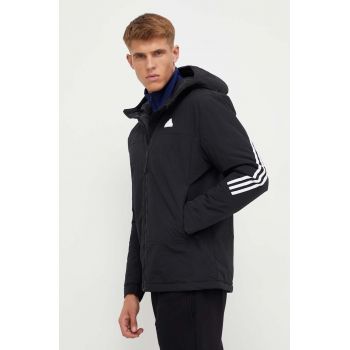 adidas geaca barbati, culoarea negru, de tranzitie