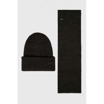 Barbour set căciulă și fular Crimdon Beanie & Scarf Gift Set culoarea verde MGS0019