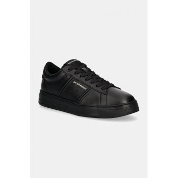 Emporio Armani sneakers din piele culoarea negru, X4X570 XN840 K001