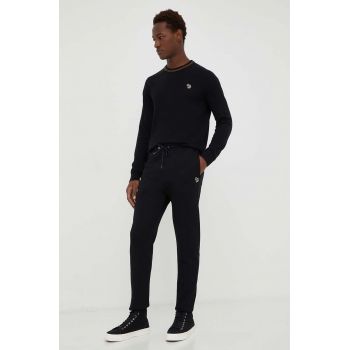 PS Paul Smith pantaloni de trening din bumbac culoarea negru, neted