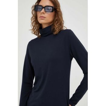 Marc O'Polo longsleeve femei, culoarea albastru marin, cu guler