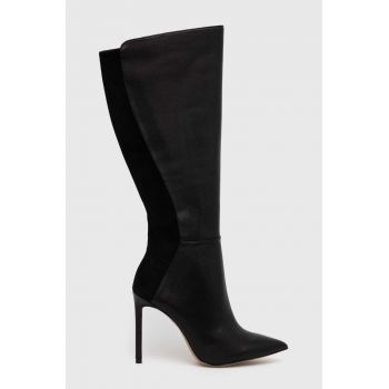 Aldo ghete de piele Milann femei, culoarea negru, cu toc cui, 13658290.MILANN