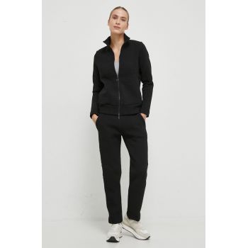 Deha pantaloni de trening culoarea negru, neted