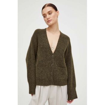 Gestuz cardigan din lana culoarea verde, light