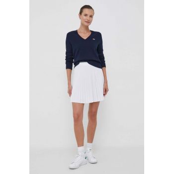 Lacoste fusta culoarea alb, mini, evazati