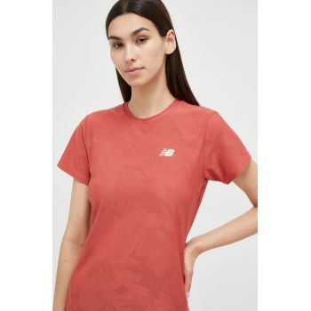 New Balance tricou de alergare Q Speed culoarea rosu ieftin