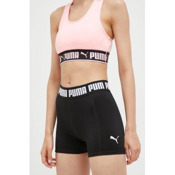 Puma pantaloni scurți de antrenament Strong culoarea negru, cu imprimeu, high waist 521651 ieftini