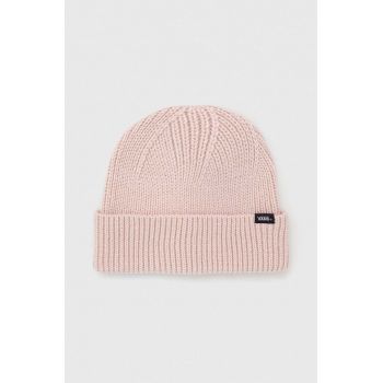 Vans caciula culoarea roz, din tricot gros