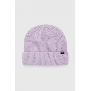 Vans caciula culoarea violet, din tricot gros