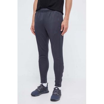 adidas pantaloni de trening culoarea gri, neted