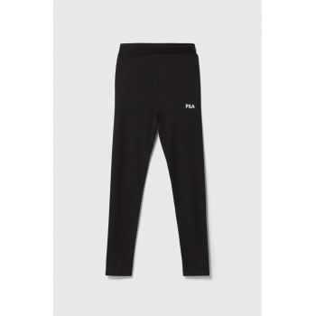 Fila leggins copii culoarea negru, neted