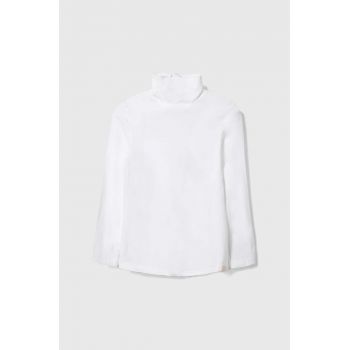 United Colors of Benetton longsleeve copii culoarea alb, neted