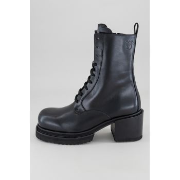 Botine biker de piele