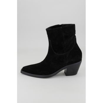 Botine Western de piele intoarsa