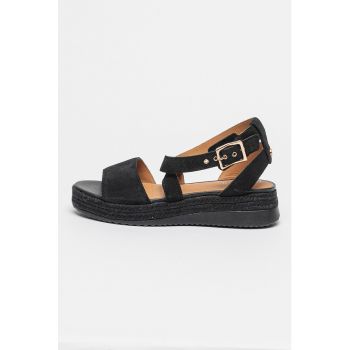 Sandale wedge de piele intoarsa Eolie