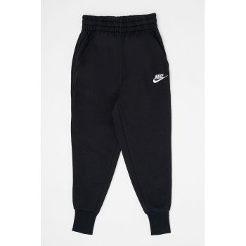 Pantaloni de trening cu talie inalta si buzunare laterale