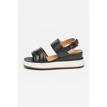 Sandale din piele cu talpa wedge Rosita