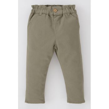 Pantaloni uni cu talie elastica