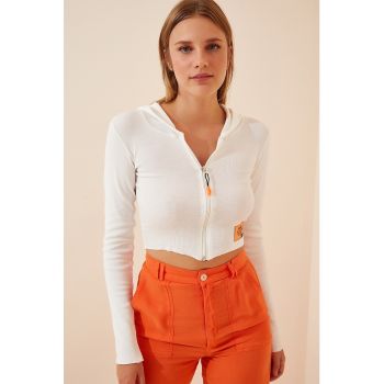 Hanorac crop slim fit