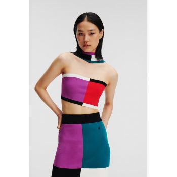 Top crop cu model colorblock