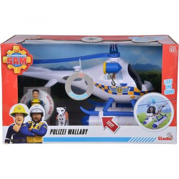 Jucarie Fireman Sam Police Wallaby, Toy Vehicle (White/Blue, With Light and Sound)