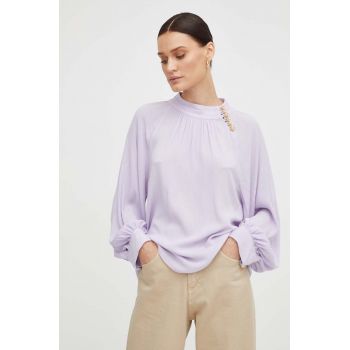 BA&SH bluza femei, culoarea violet, neted