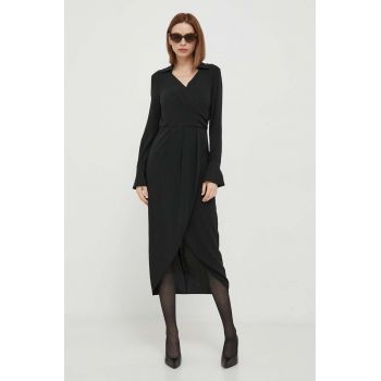 Sisley rochie culoarea negru, maxi, mulata