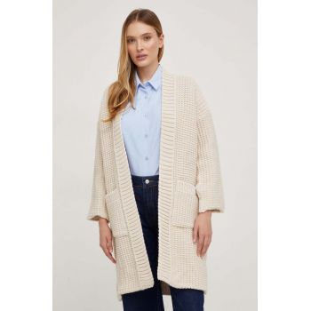 Answear Lab cardigan de lana culoarea bej, călduros