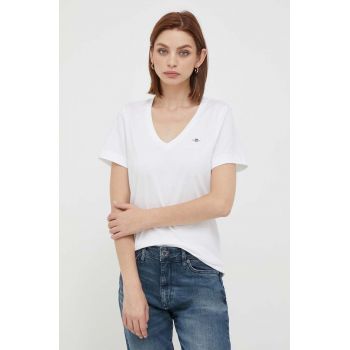 Gant tricou din bumbac culoarea alb