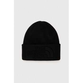 The North Face caciula culoarea negru, din tricot gros