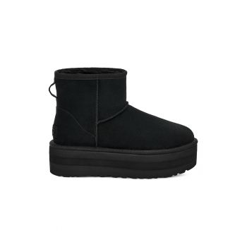 Ghete flatform rezistenta la apa din piele intoarsa Classic Mini