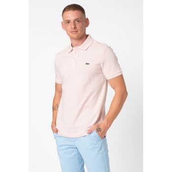 Tricou polo slim fit din material pique