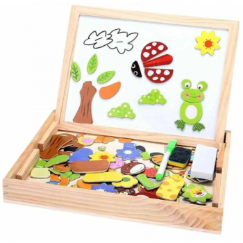 Puzzle Magnetic din Lemn si Tabla 3 in 1 Educativa 2+