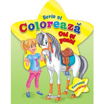 Jucarie Educativa Scrie si coloreaza cai si ponei