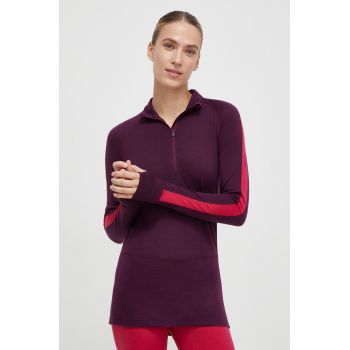 Icebreaker longsleeve funcțional ZoneKnit 200 culoarea violet