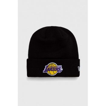 New Era caciula culoarea negru, LOS ANGELES LAKERS ieftina