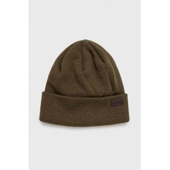 Barbour caciula culoarea verde, din tricot gros