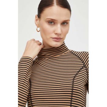 Résumé longsleeve femei, culoarea maro, cu turtleneck