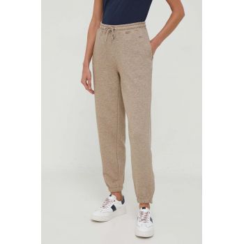 Gant pantaloni de trening culoarea maro, melanj