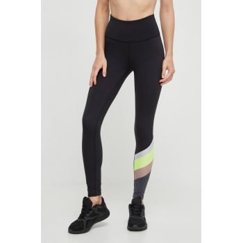 P.E Nation leggins de antrenament Check Mark culoarea negru, cu imprimeu