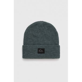 Quiksilver caciula culoarea verde, din tricot gros ieftina