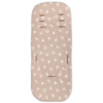 Saltea carucior Cosy Travel Memory, spuma cu memorie, Abstract Leaves Grey & Beige