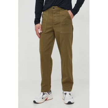 United Colors of Benetton pantaloni barbati, culoarea verde, drept