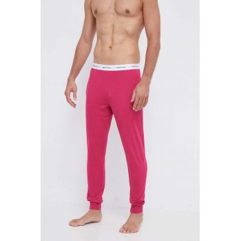 United Colors of Benetton pantaloni lounge din bumbac culoarea roz ieftini