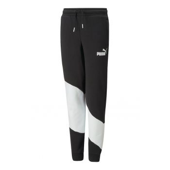 Pantaloni sport cu model colorblock Power Cat