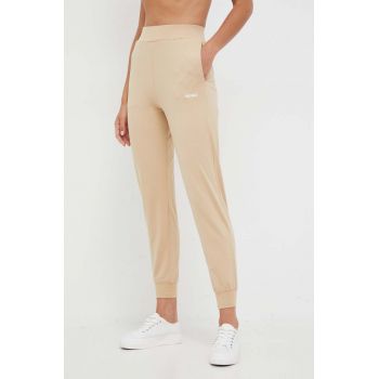 HUGO pantaloni de lounge culoarea bej, uni 50490578