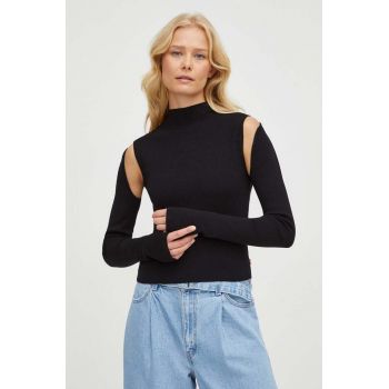 Levi's pulover femei, culoarea negru, light, cu turtleneck