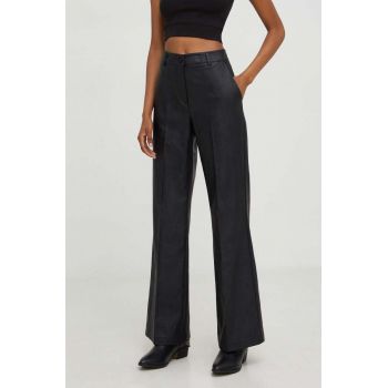 Answear Lab pantaloni femei, culoarea negru, drept, high waist