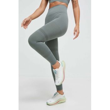 Casall jambiere de yoga culoarea verde, neted