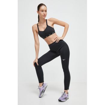 Mizuno leggins de alergare Warmalite culoarea negru, neted